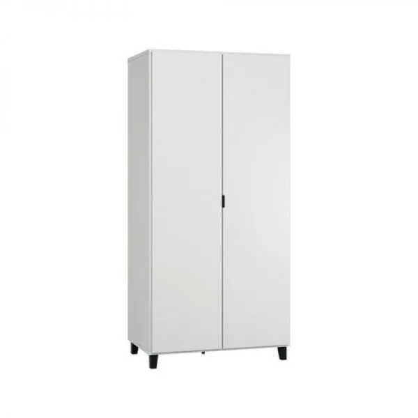 Armoire 2 portes blanc/noir - Collection Simple