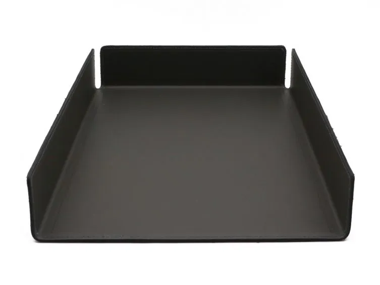 Bac à courrier en cuir gris fer format A4