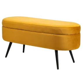 Banc design scandinave avec rangement et pieds metal - jaune | 3 Suisses