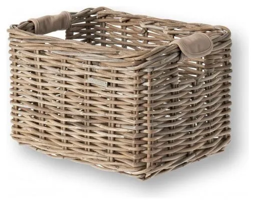 BASIL Panier À Vélo En Rotin Dorset Medium 27 X 39 X 21 Cm - Nature Gris