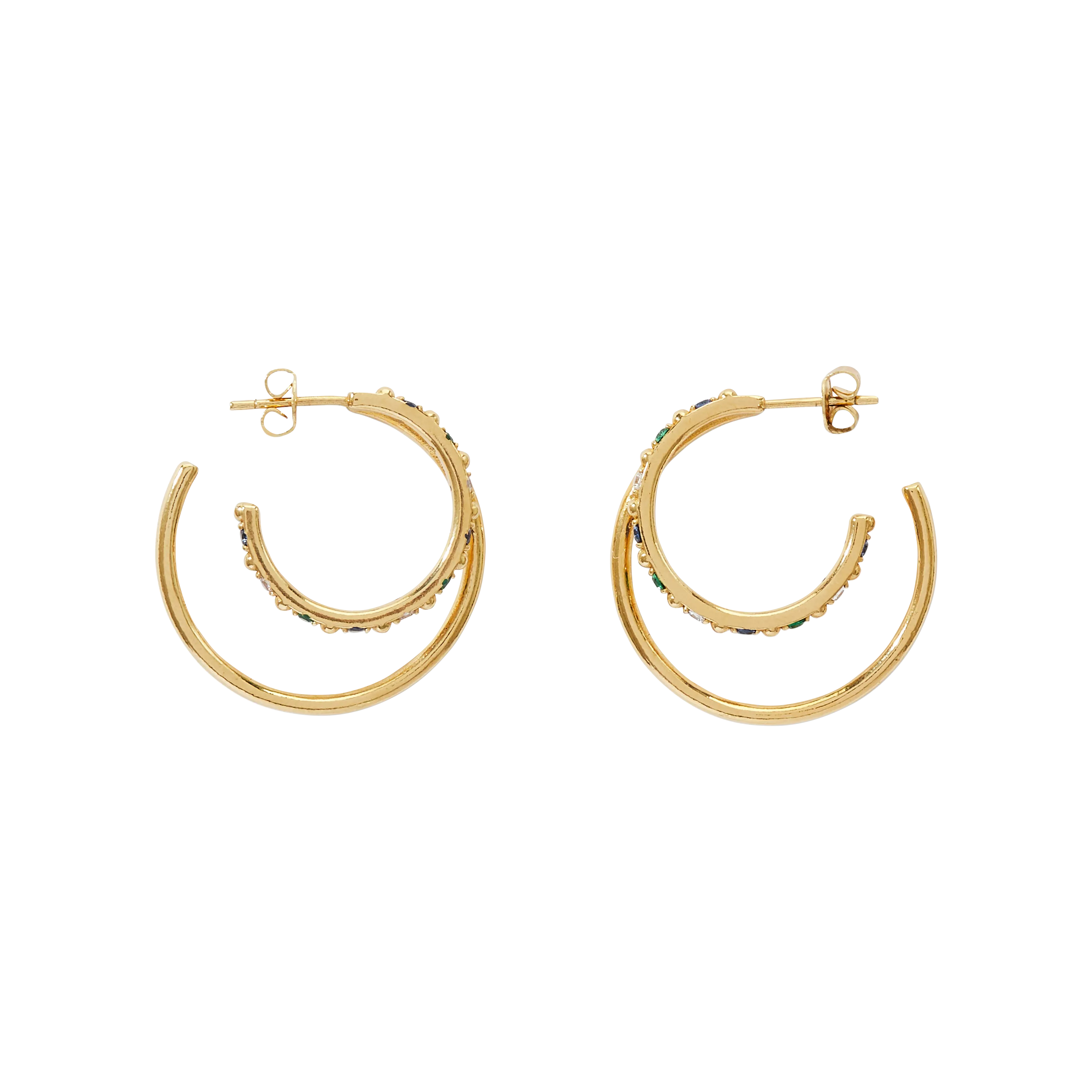 Boucles d'oreilles Sirène doré multicolore