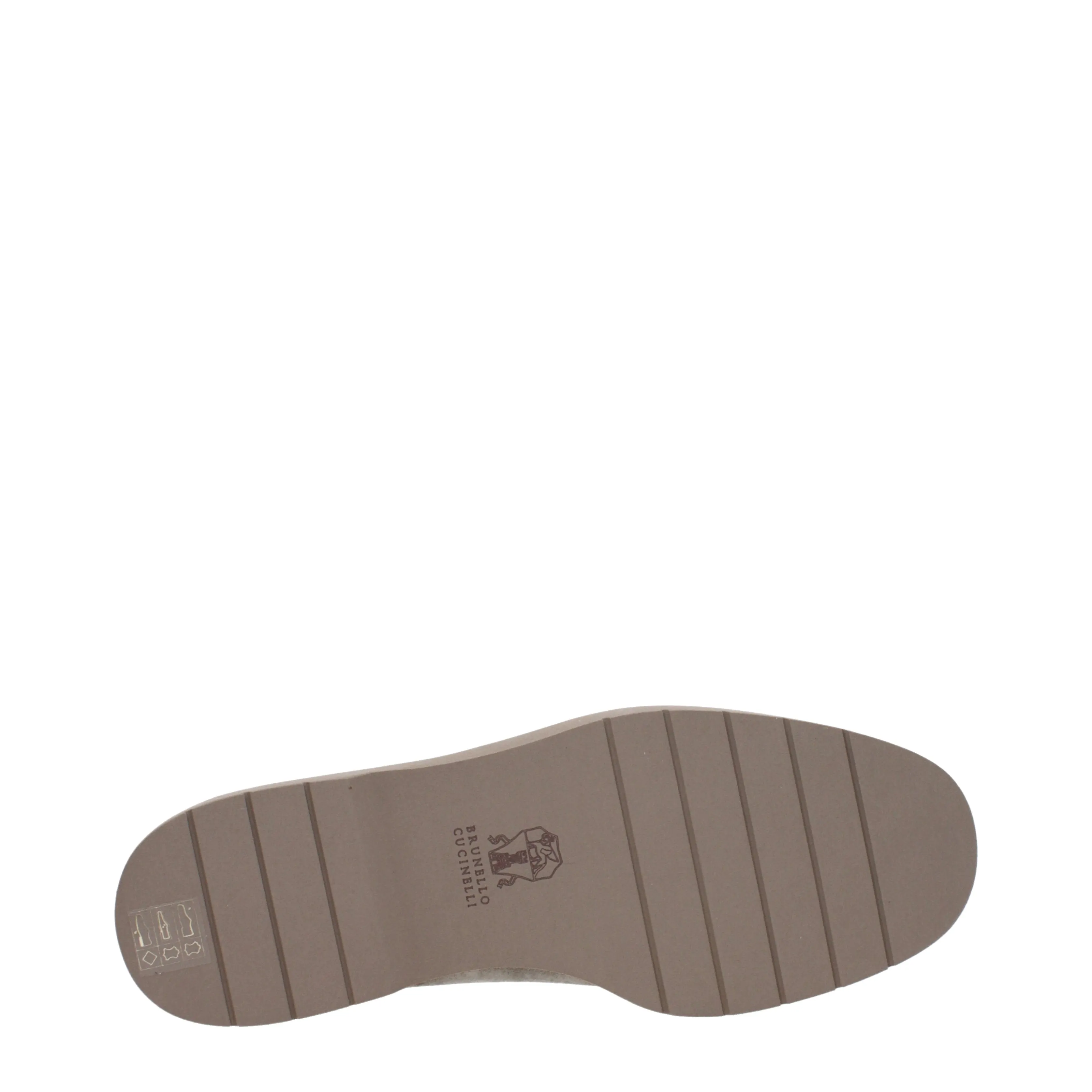 Brunello Cucinelli Mocassini femme en daim gris / gris clair
