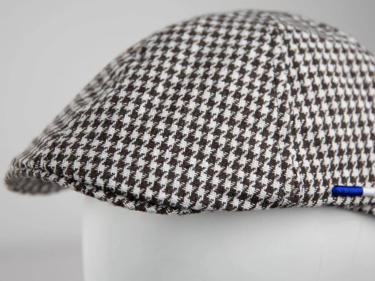 Béret Pied-de-Poule Marron / Blanc