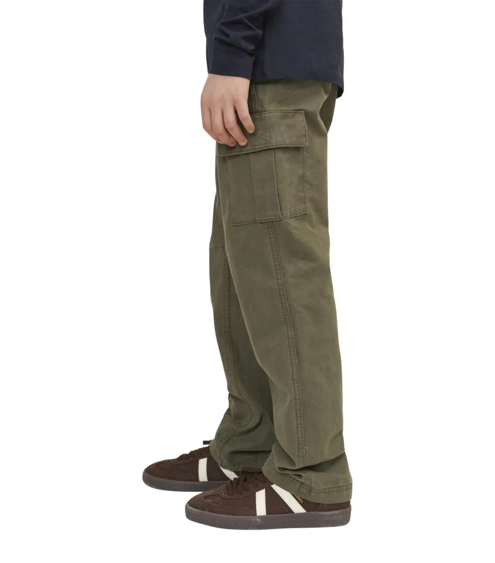 Cargo coupe regular fit Junior Garçon Jack & Jones en coton kaki