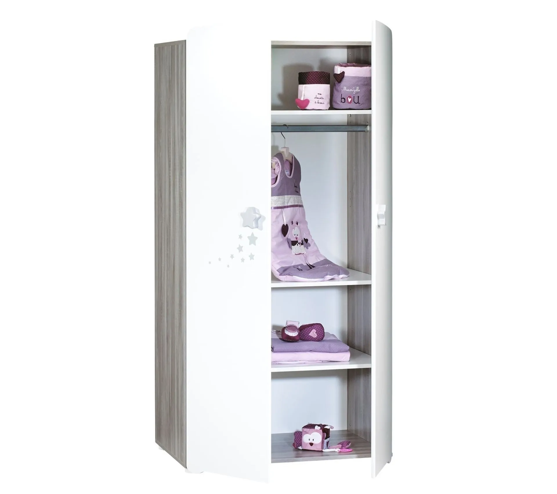 Chambre Trio Lit Et Commode Et Armoire En Bois Blanc
