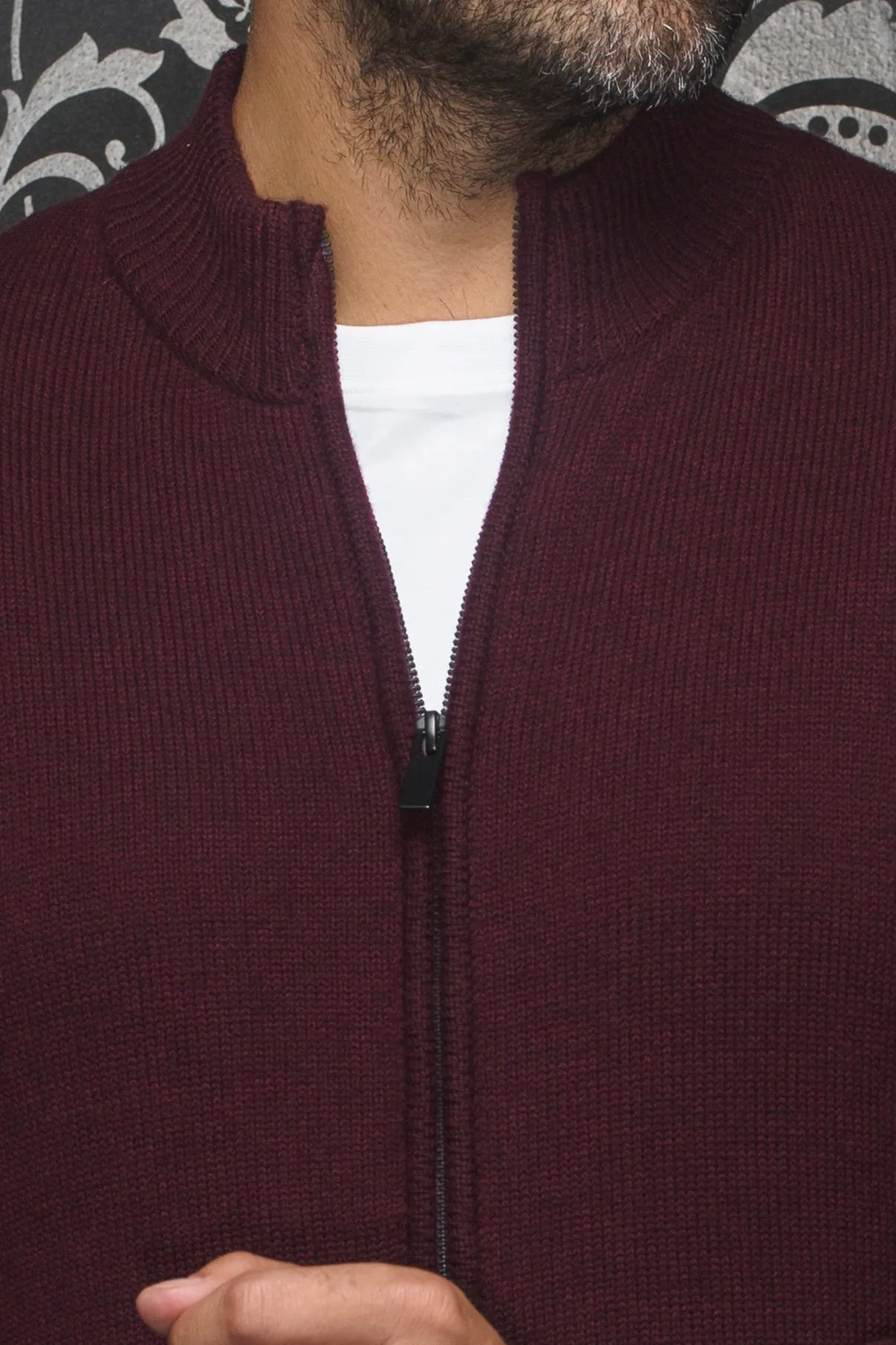 CHANDAIL EN LAINE MRINOS |  ESTEBAN, burgundy
