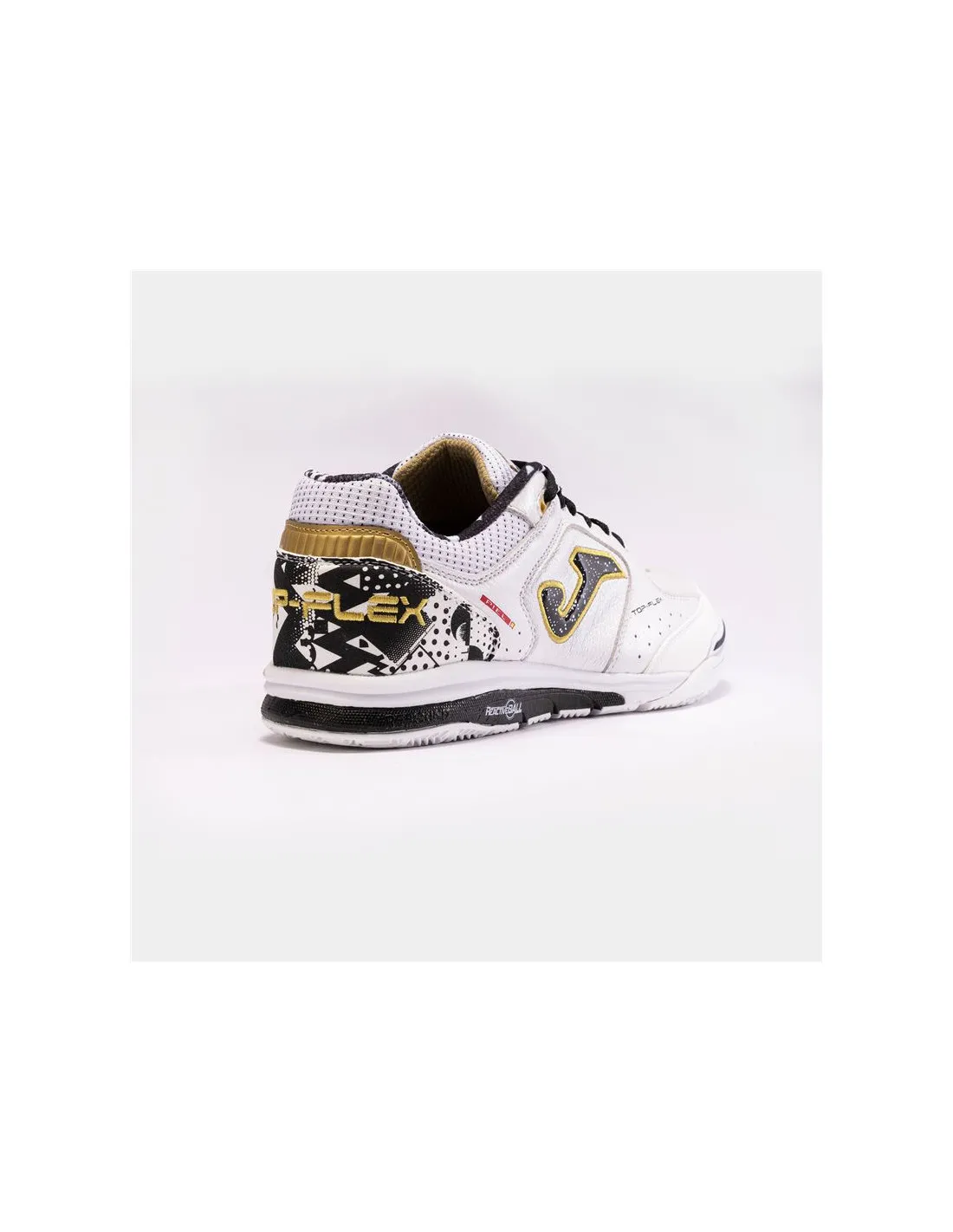 Chaussures de Football Sala Joma Top Flex Rebound 2432 Blanc Noir Intérieur Enfant