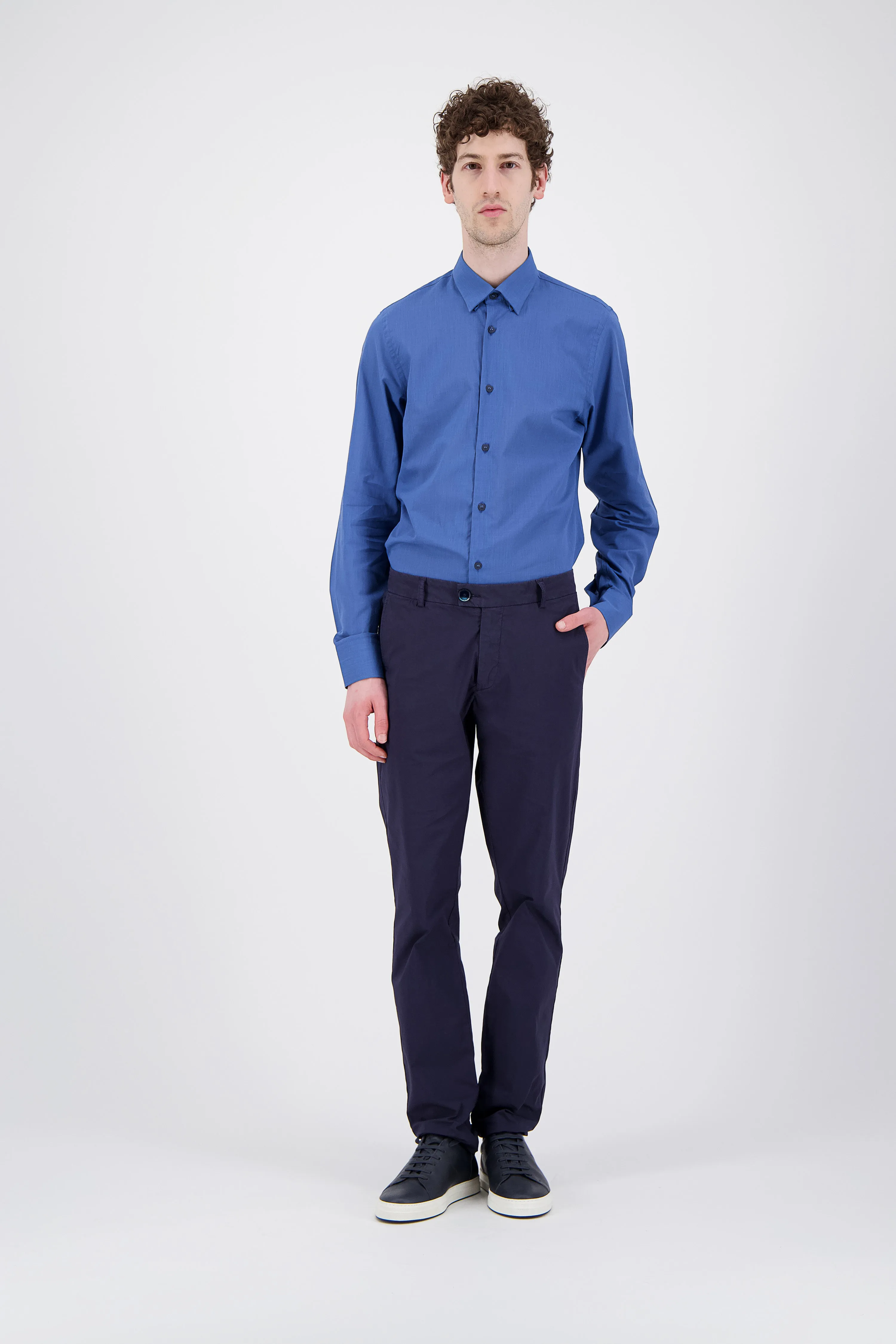 Chemise en coton léger bleu