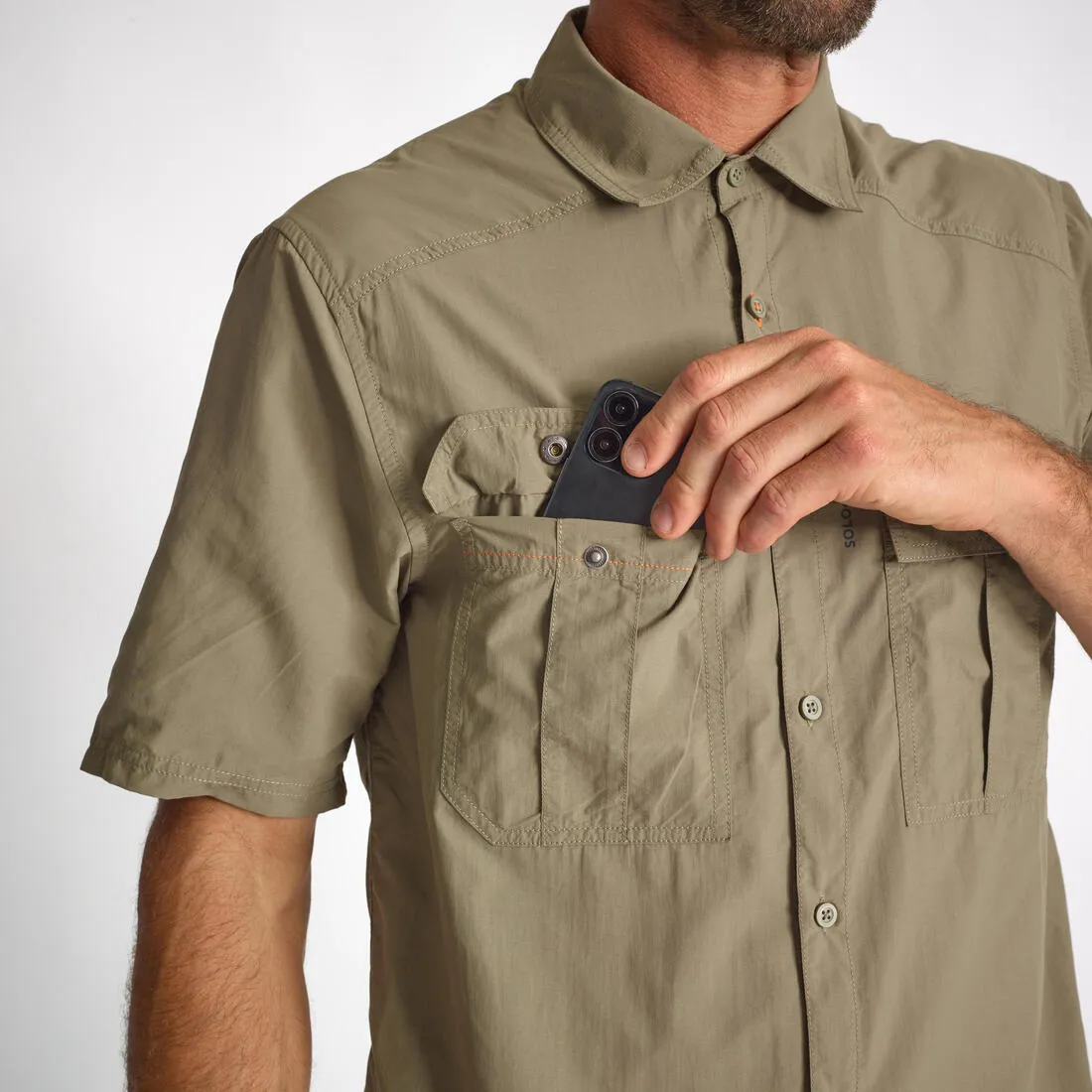 Chemise legere manches courtes 100 verte