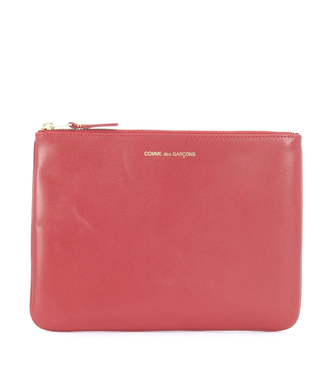Comme des Garçons Wallet Sachet en cuir de veau rouge