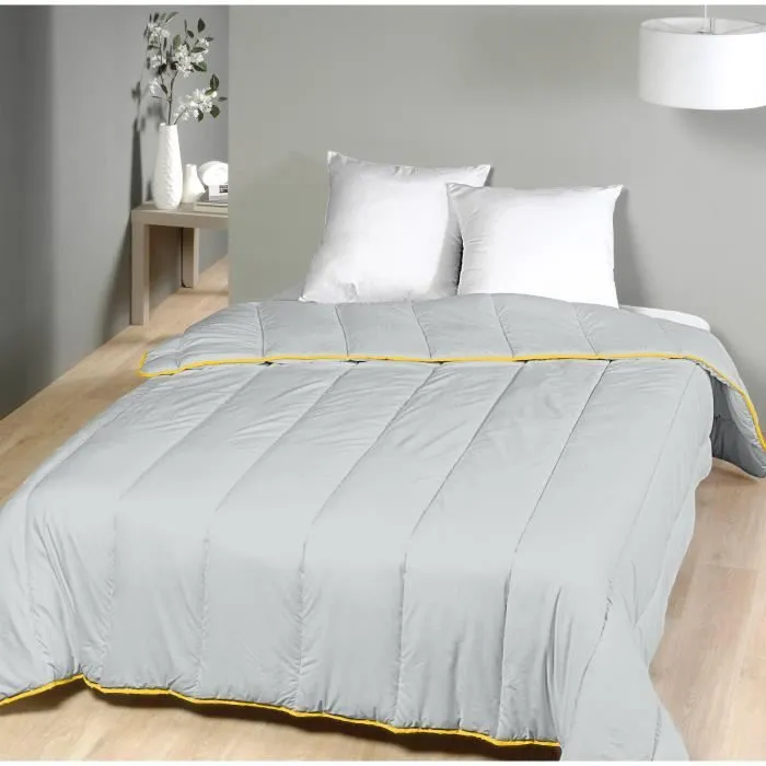 Couette tempérée Gris Clair - 2 personnes 240 x 260 - MI SAISON - MORTREUX