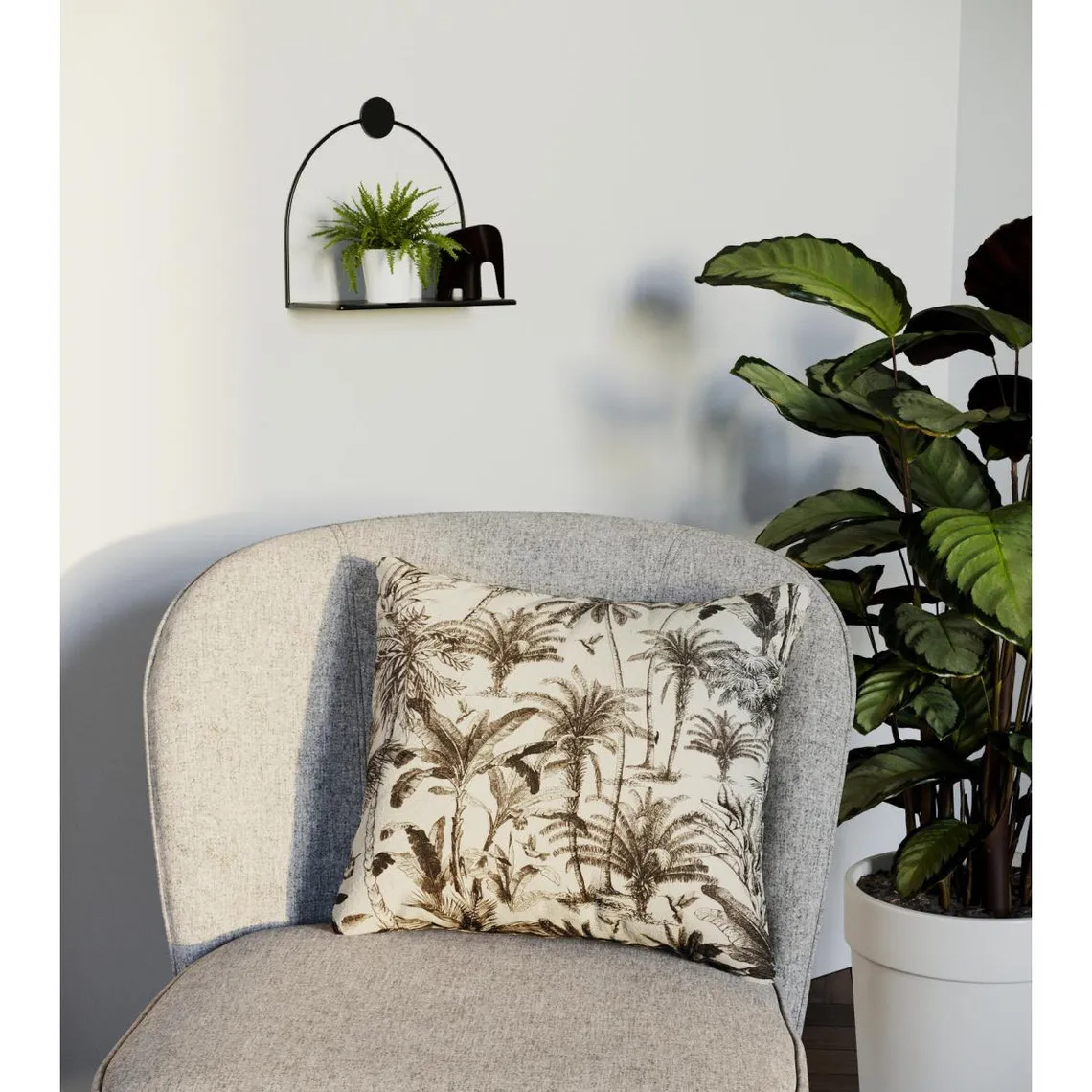 Coussin carré motifs Palm Tree multicolore déhoussable et avec rembourrage mousse | 3 Suisses