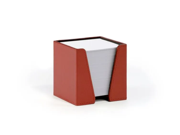 Cube à Post-It en cuir luxe rouge - CB900