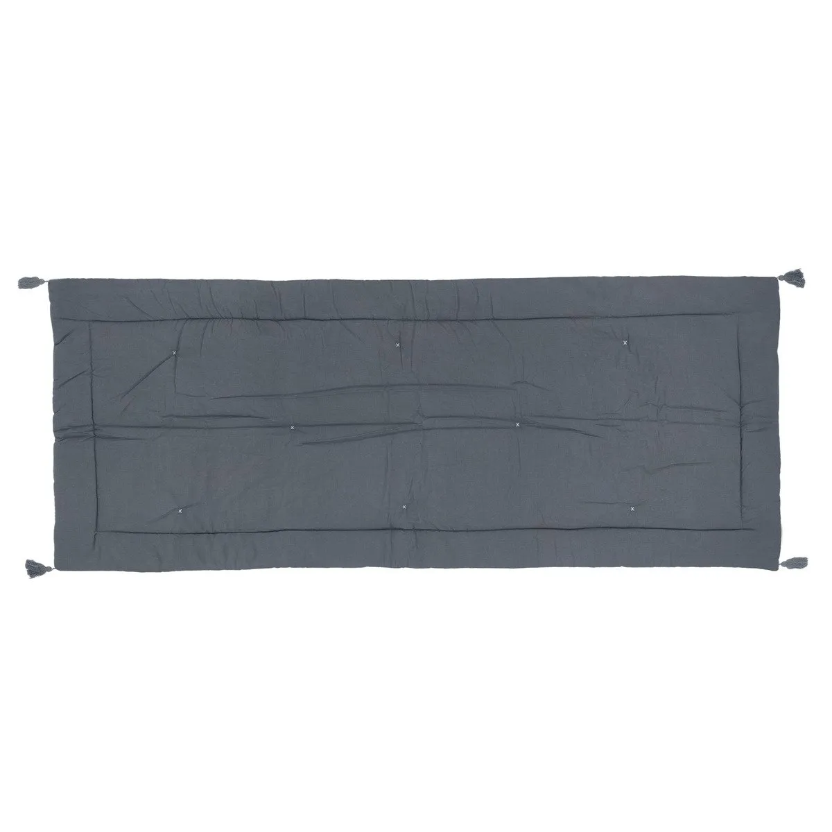 EDREDON VELOURS COTON NIGHT GRIS FONCE 70X180CM