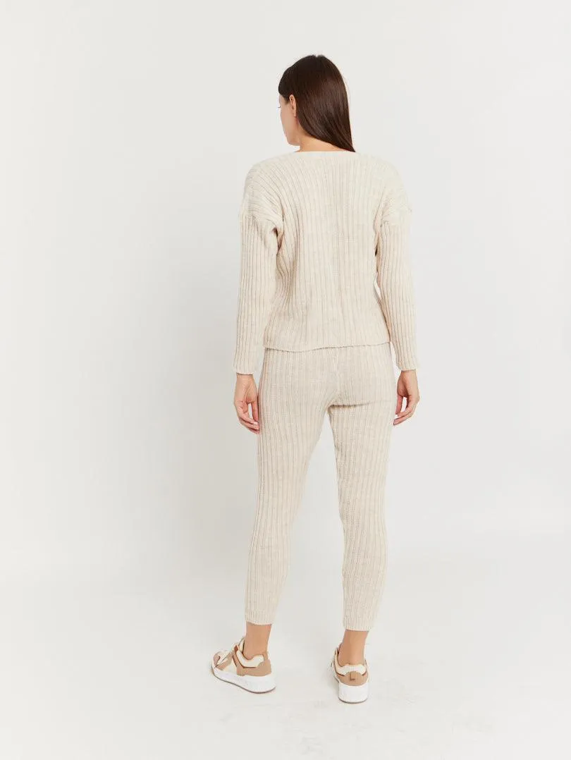 Ensemble pantalon en lainage kaki