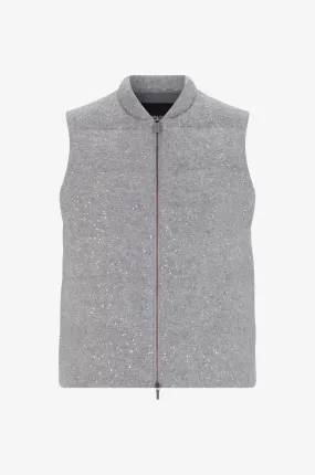 Gilet matelassé en maille à sequins