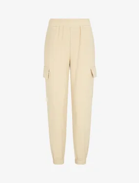 Jogging cargo taille haute - Beige