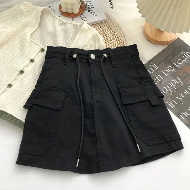 JUPE CARGO FEMME COURTE MARRON