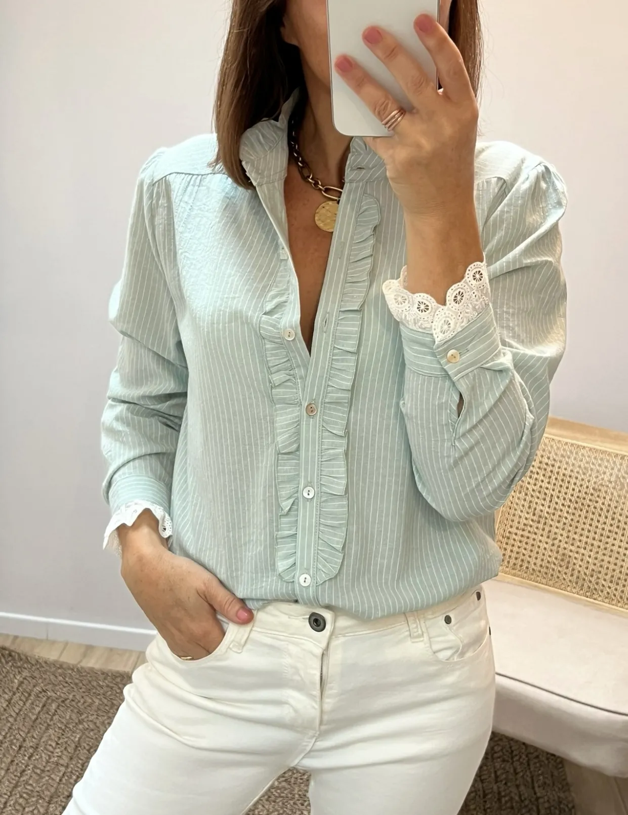 La chemise Fantine céladon