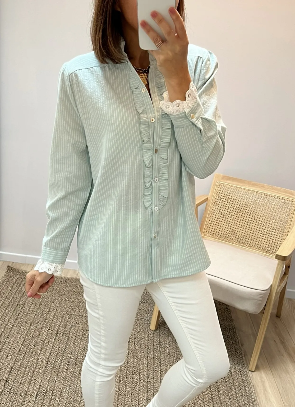 La chemise Fantine céladon