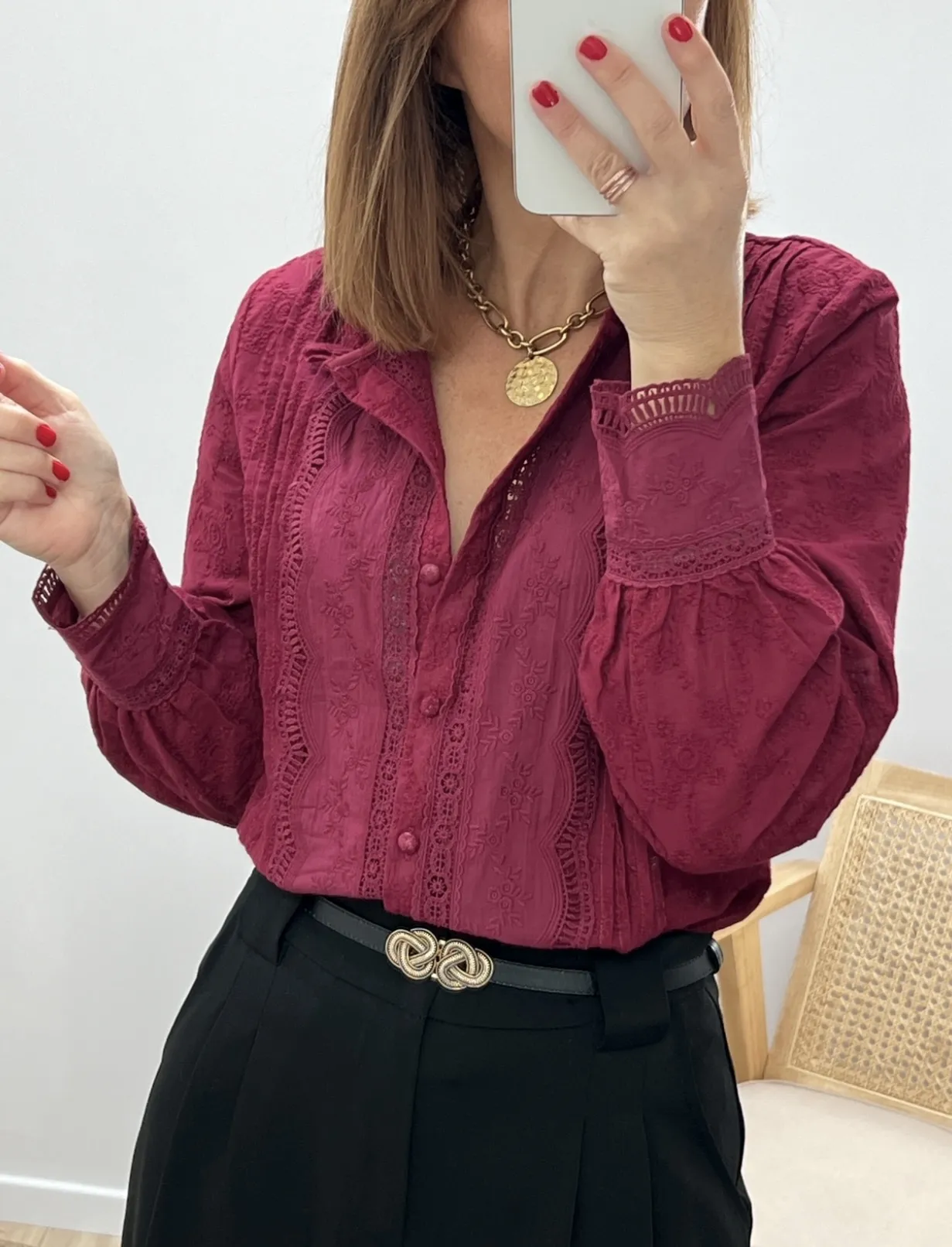 La chemise Jade bordeaux