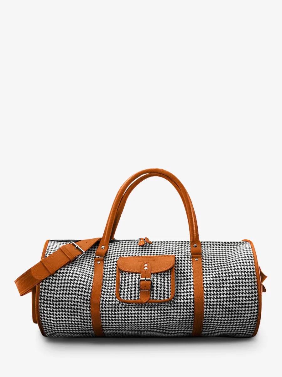 LEATHER TRAVEL BAG ORANGE LeVoyageur XL Grand Prix - Tangerine