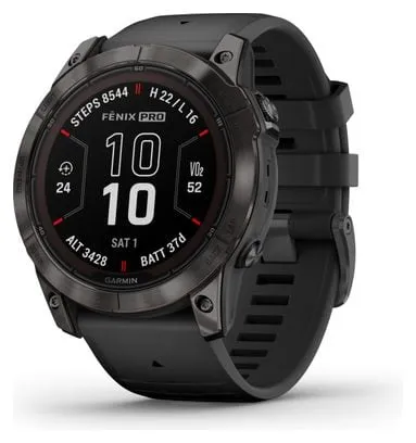 Montre de Sport Garmin Fenix 7X Pro Sapphire Solar Titane Gris Carbon Noir