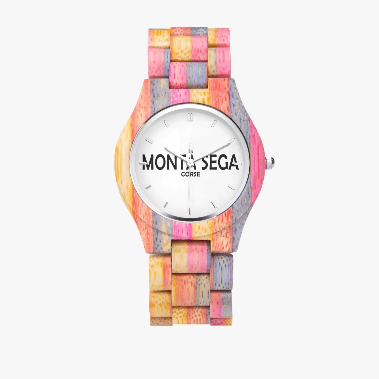 Montre en Bois Camouflage - Gris & Rose La Monta Sega Corse