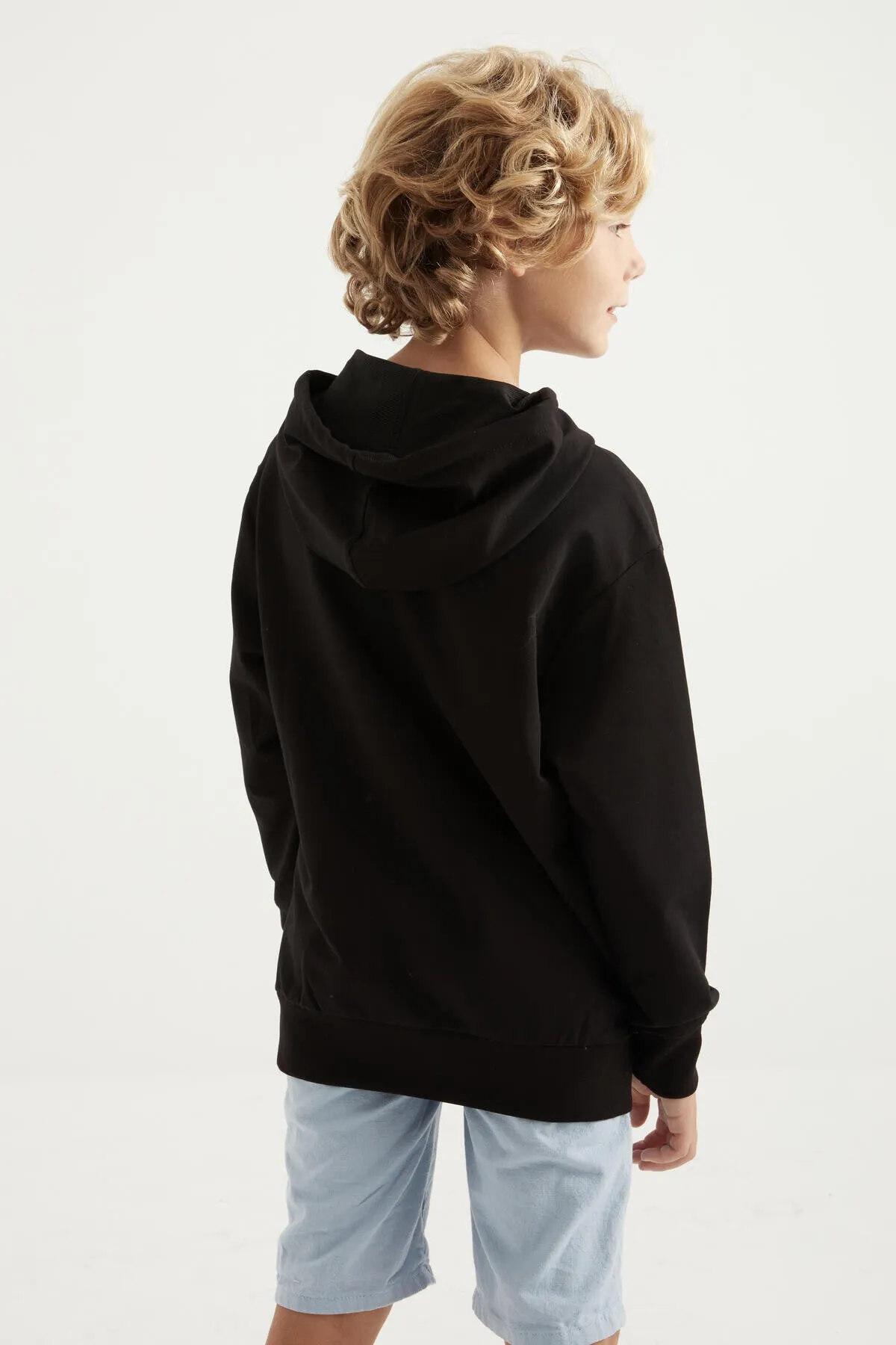 nakili kanguru cepli kapüonlu standart kalip erkek ocuk sweatshirt - 11010