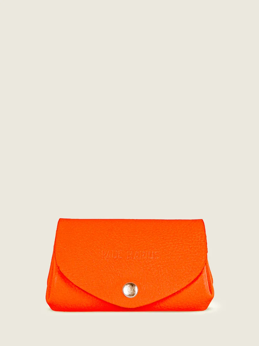 ORANGE LEATHER PURSE LeGustave Neon - Orange