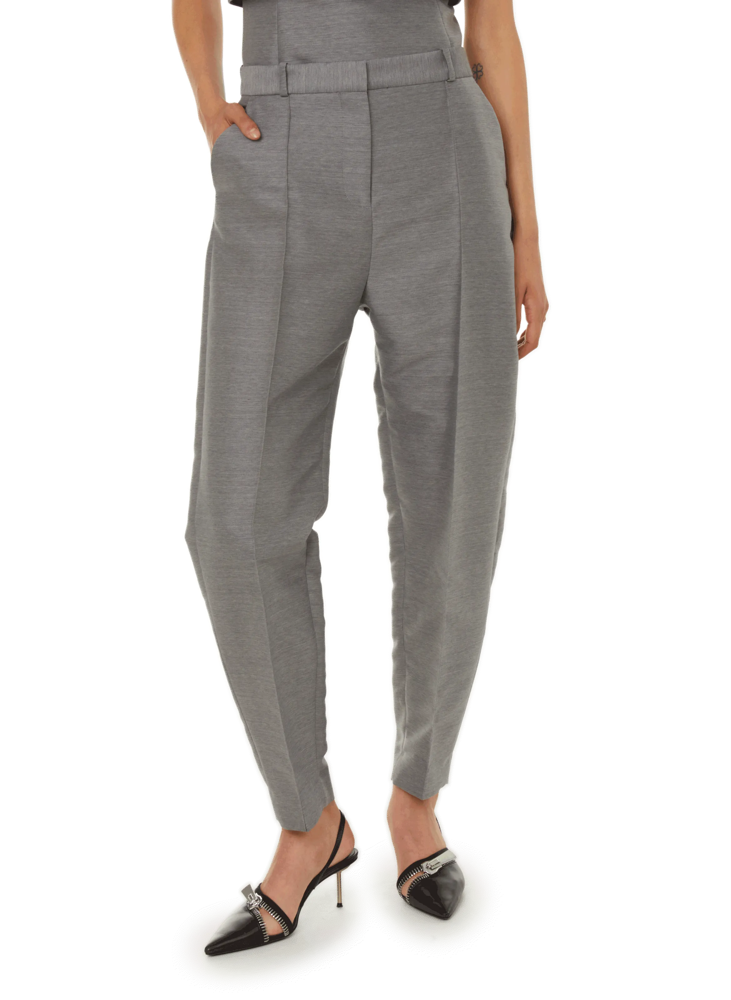 PANTALON EN COTON ET LAINE - TOTEME pour FEMME | Printemps