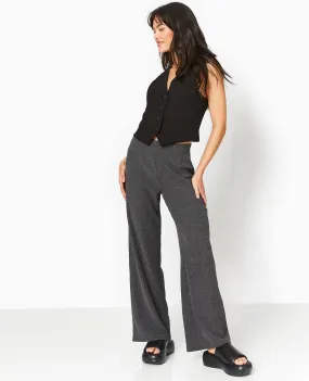 Pantalon large en maille reliéfée