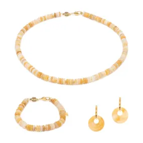 Parure Blima en pierres Jade jaune | 3 Suisses
