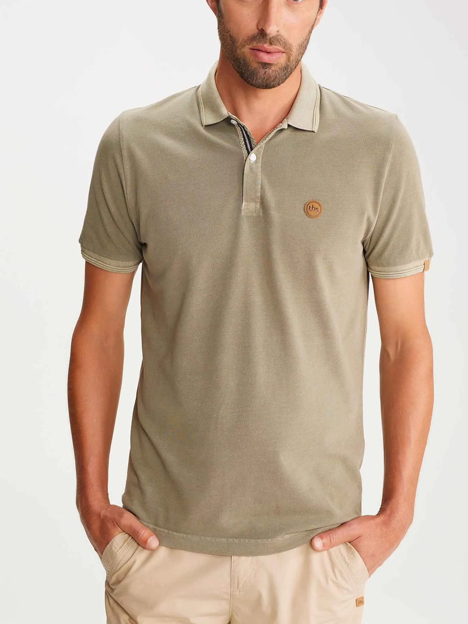 Polo Homme Manches Courtes Kaki tbs