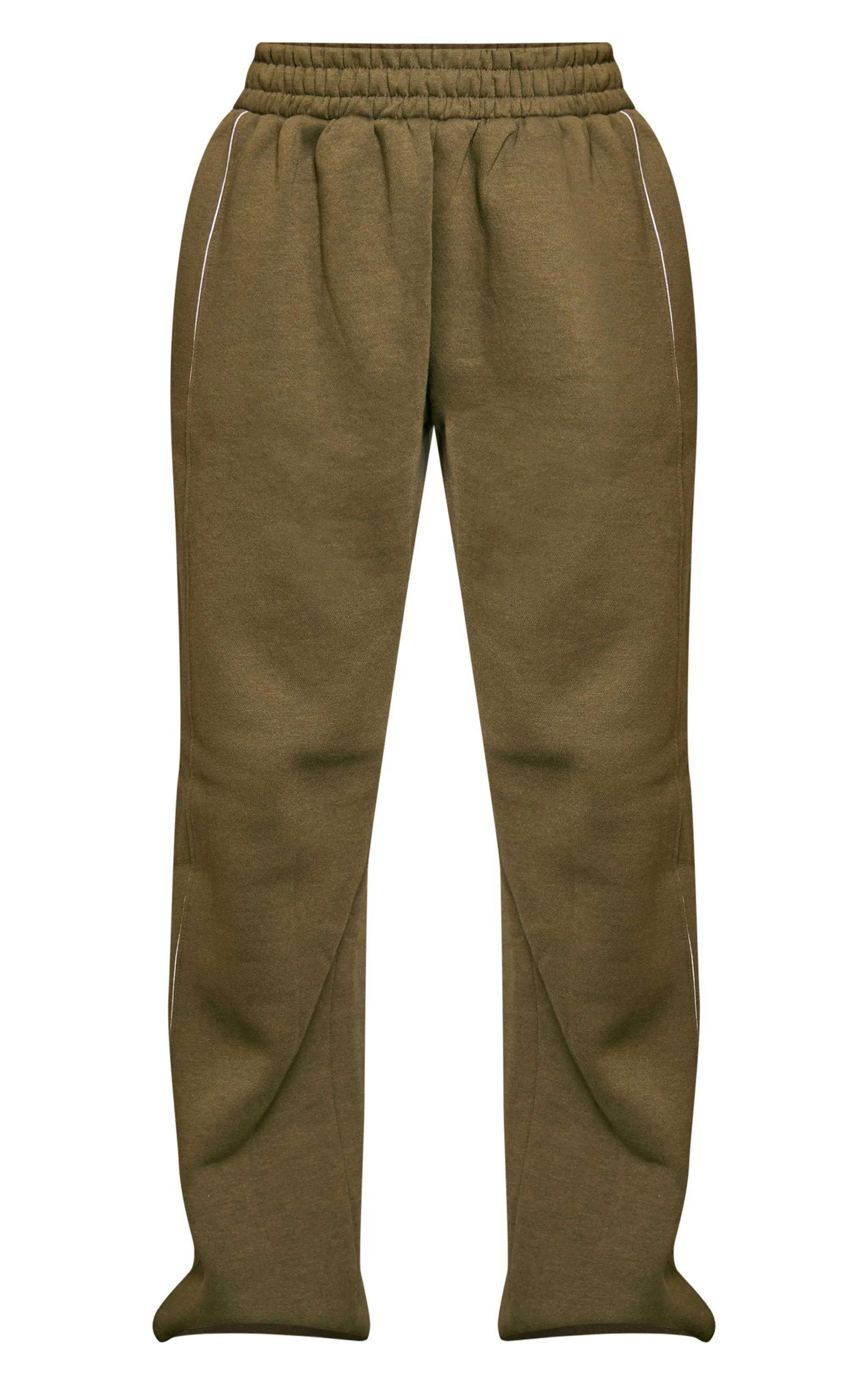 PRETTYLITTLETHING Jogging large kaki à liserés contrastants