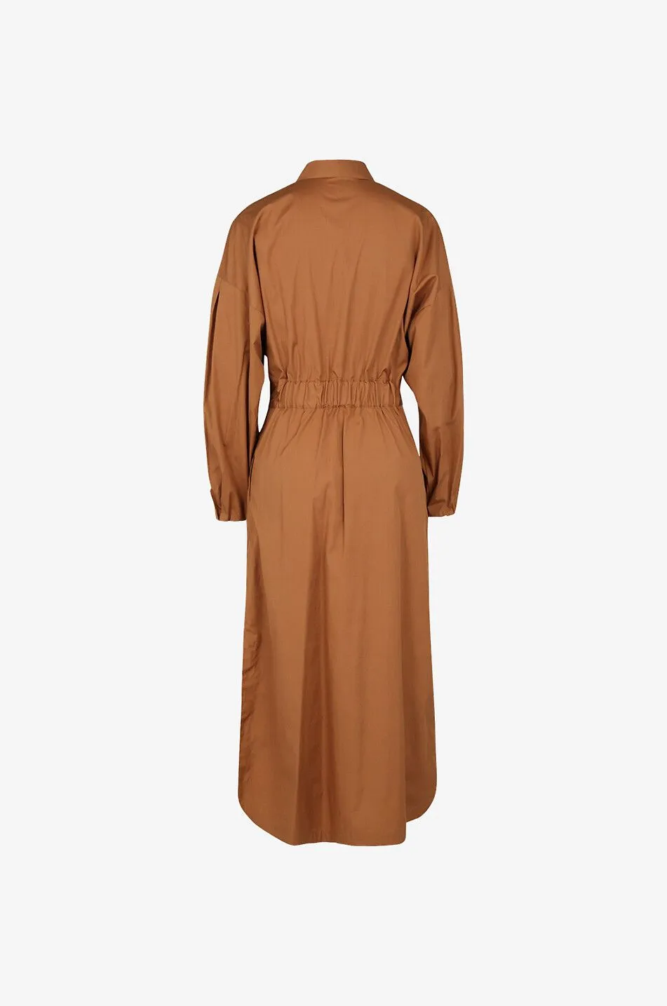 Robe chemise midi évasée en popeline