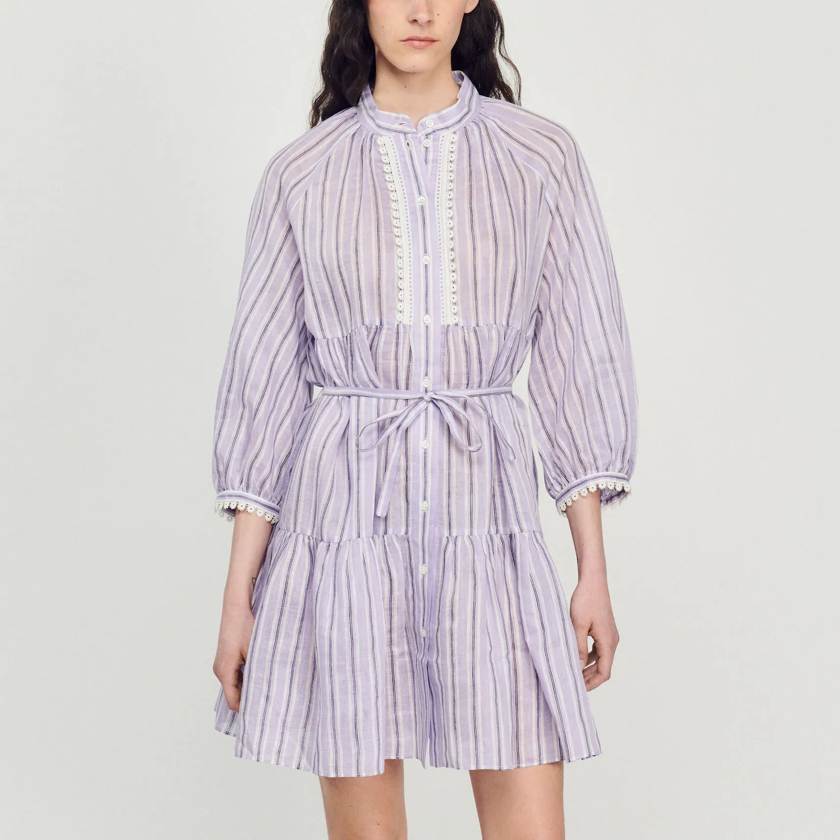Robe courte à rayures