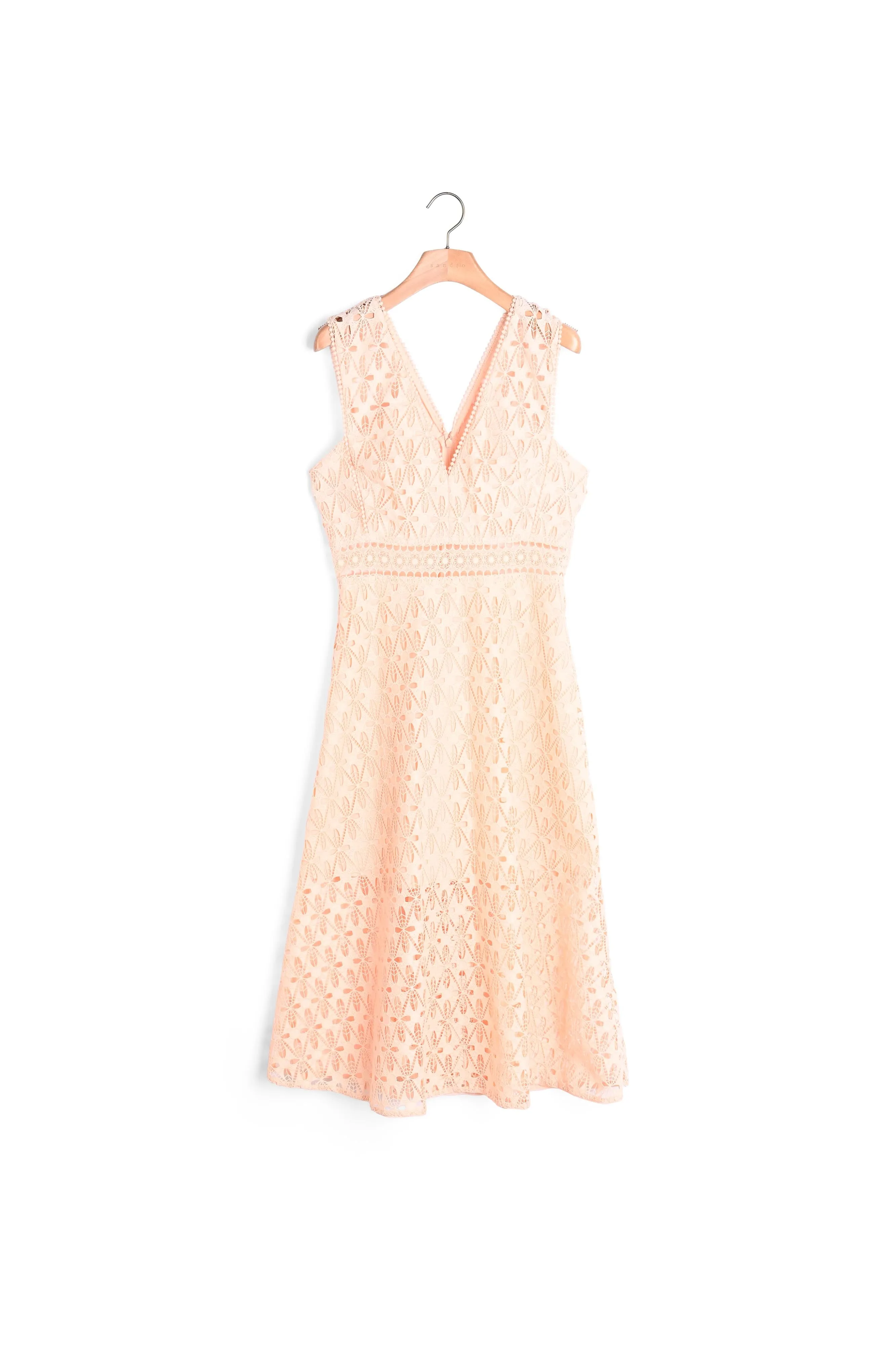 Robe midi en guipure anglaise