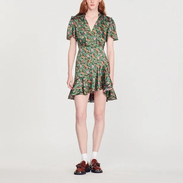 Robe à manches courtes imprimé fleuri
