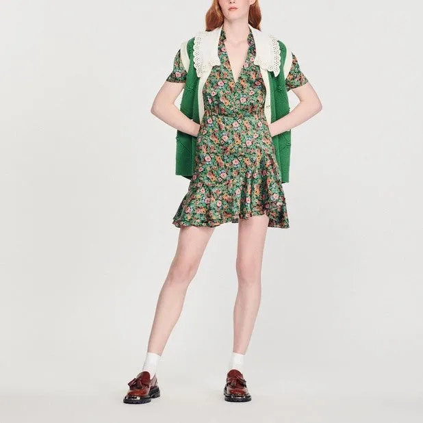 Robe à manches courtes imprimé fleuri