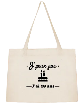 Sac Shopping J'peux pas j'ai 18 ans, cadeau d'anniversaire par Benichan