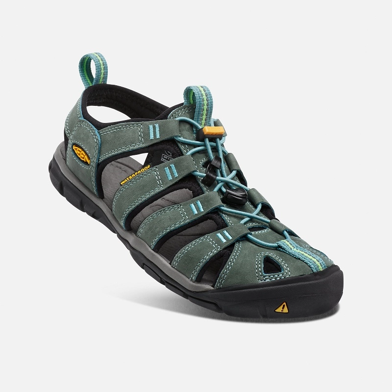 Sandales Keen Femme Clearwater CNX Leather Mineral Blue Yellow