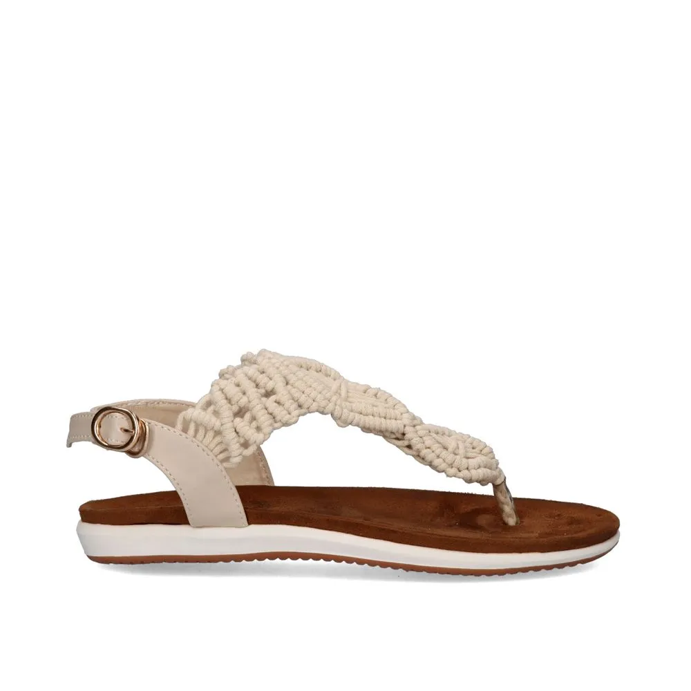 SANDALES À BOUT PLAT EN CROCHET F8043-26A BEIGE