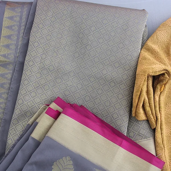 Sari Indien Gris/Or | Vente En Ligne / à Toulouse | Pankaj e-Shop