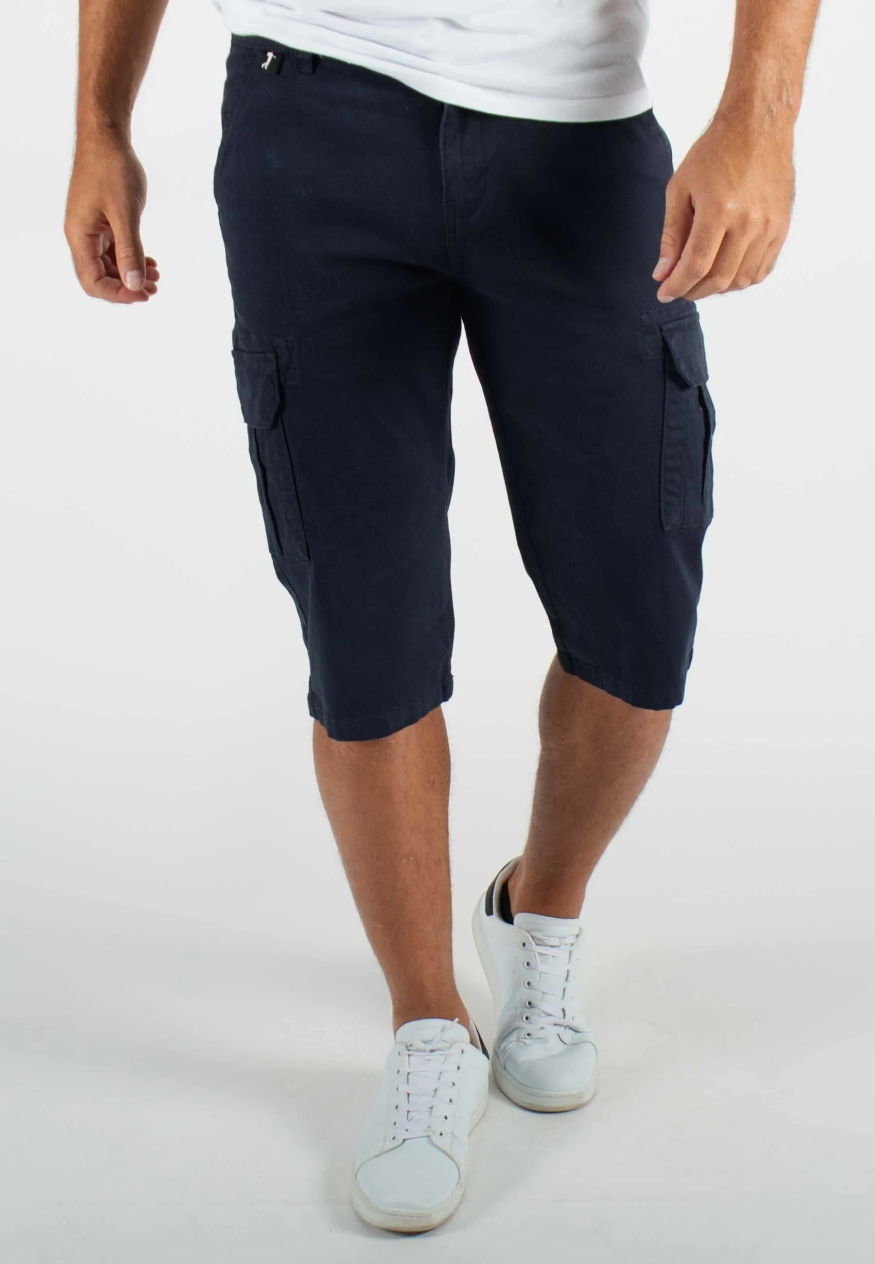 Short cargo mi-long navy