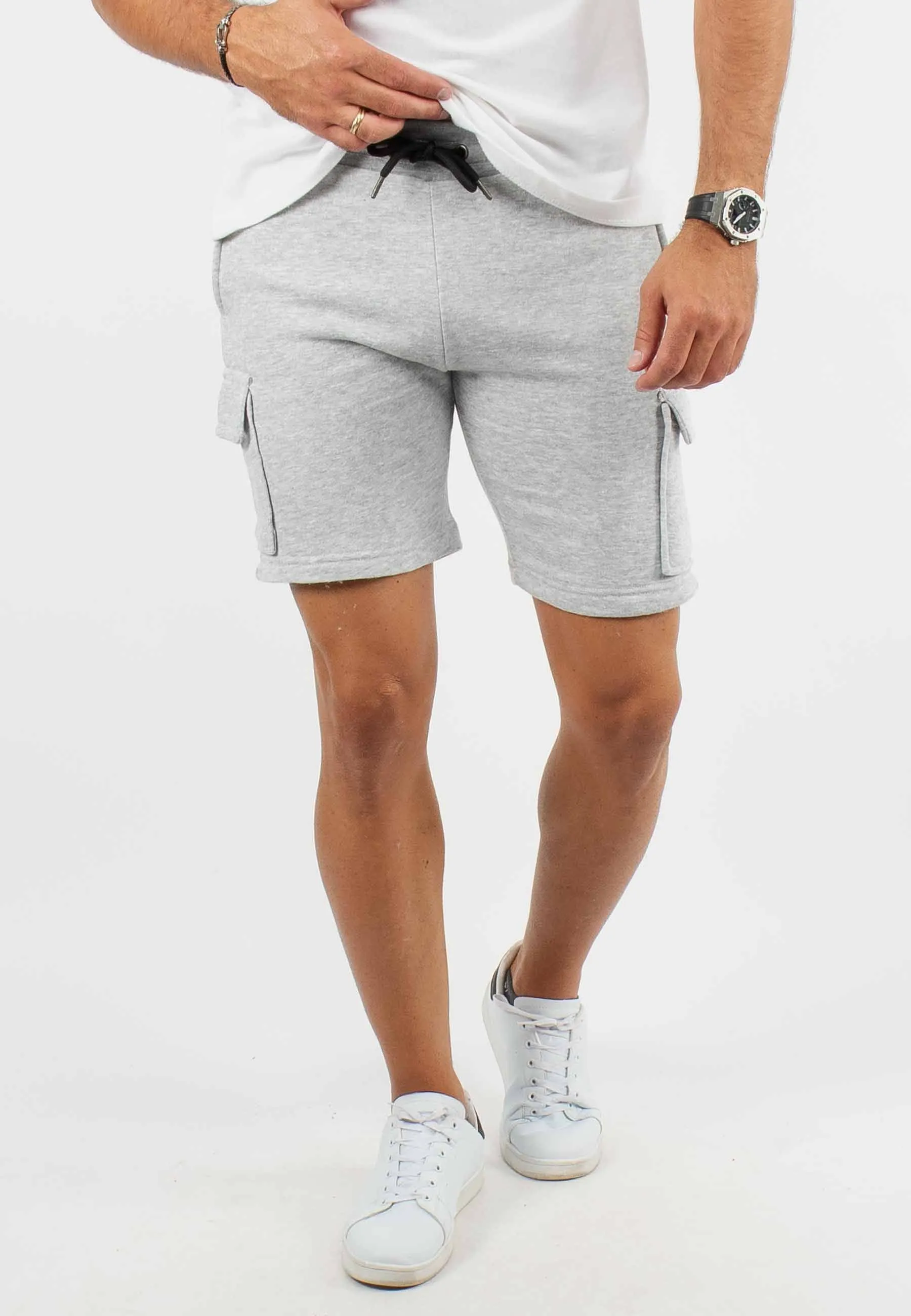 Short cargo multi-poches gris