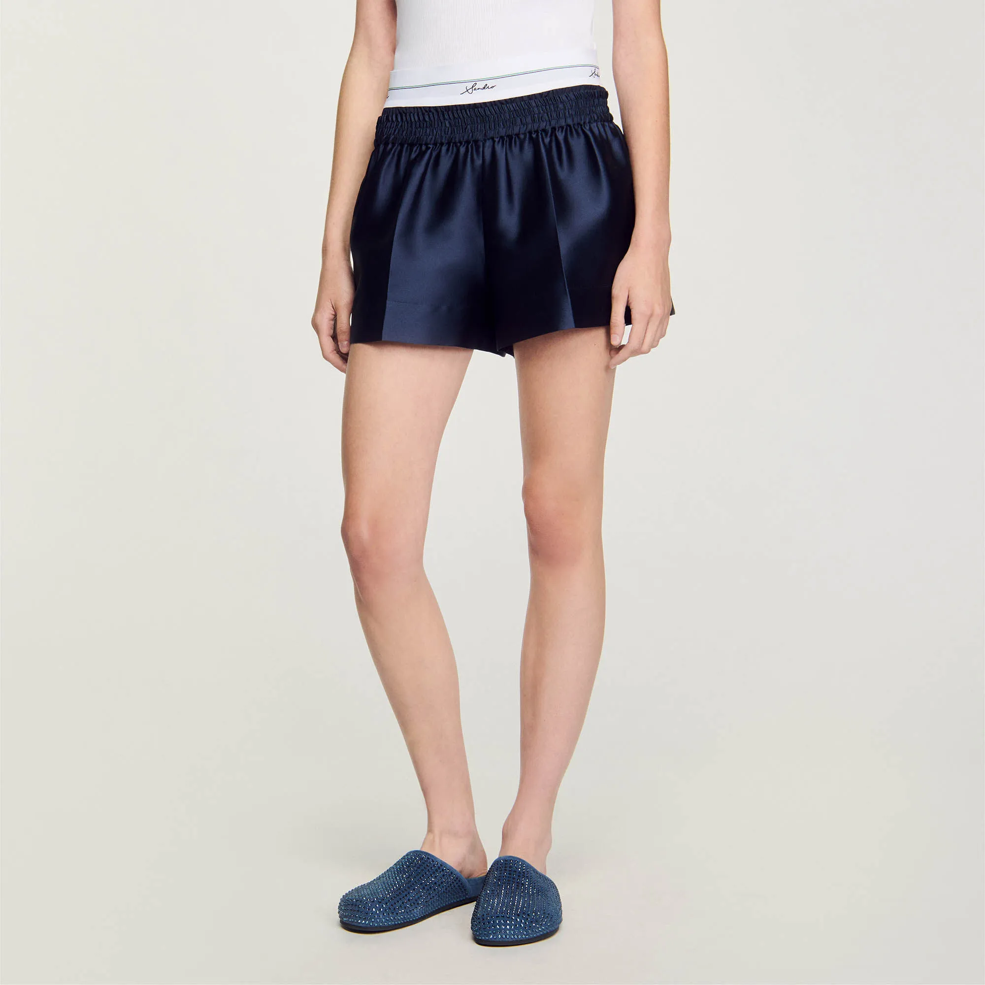Short effet 2 en 1 en satin 