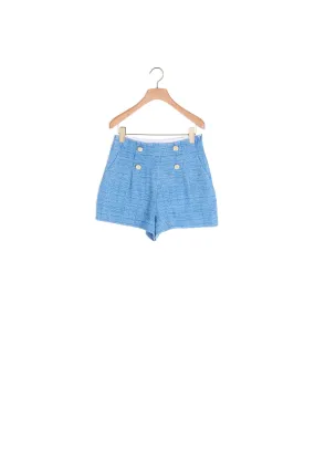 Short en denim jacquard