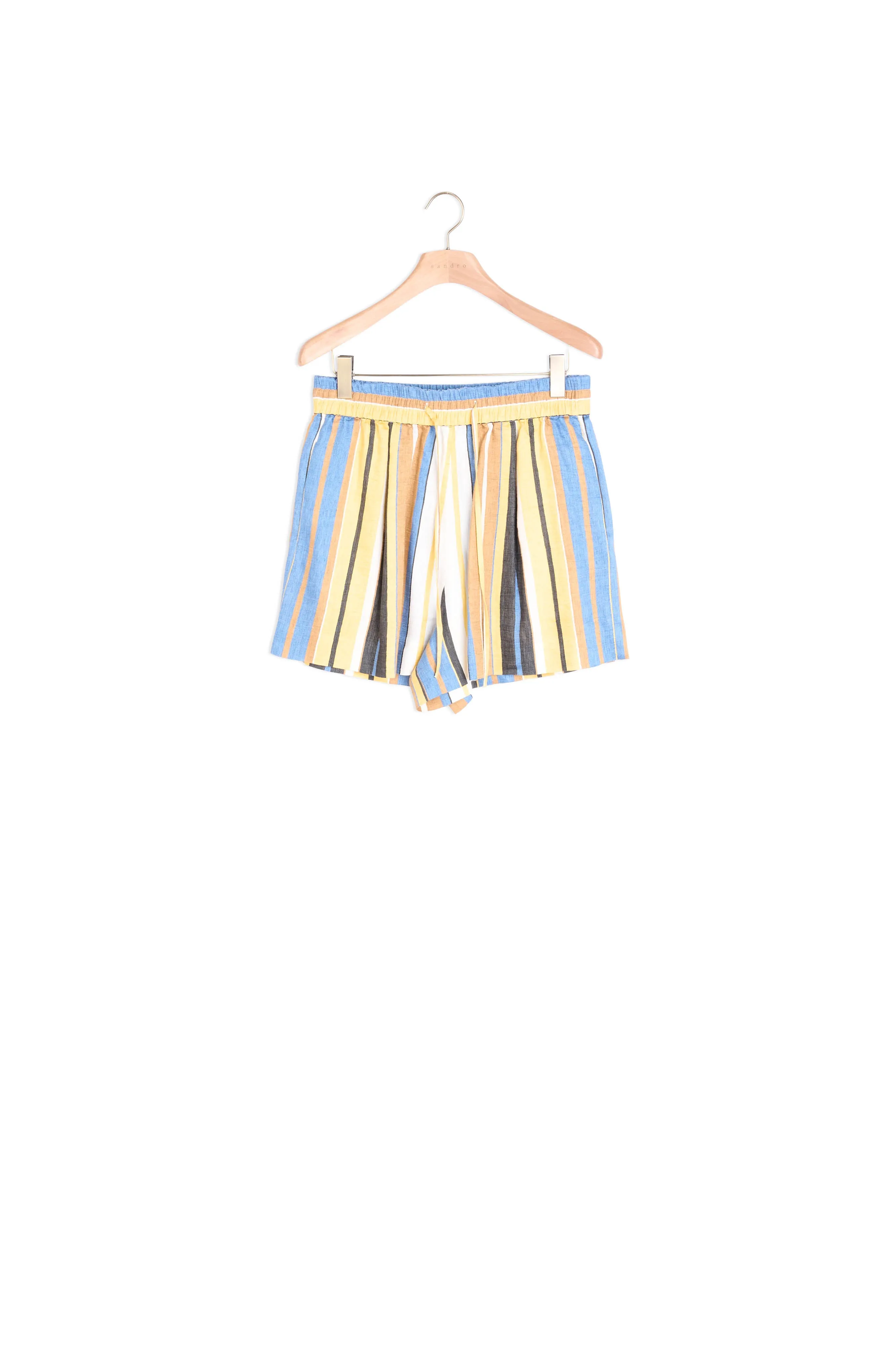 Short rayé en lin