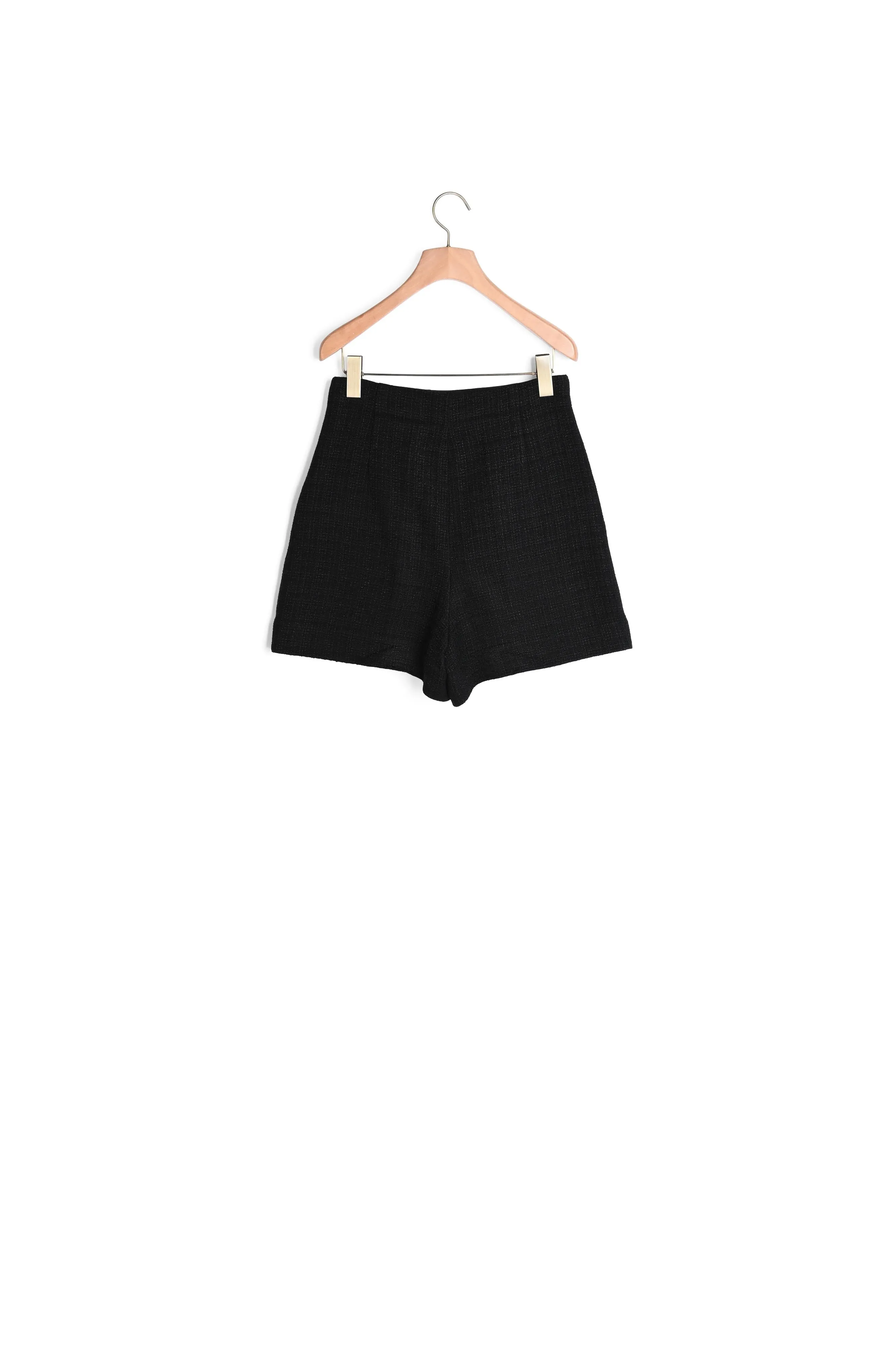 Short taille haute en tweed